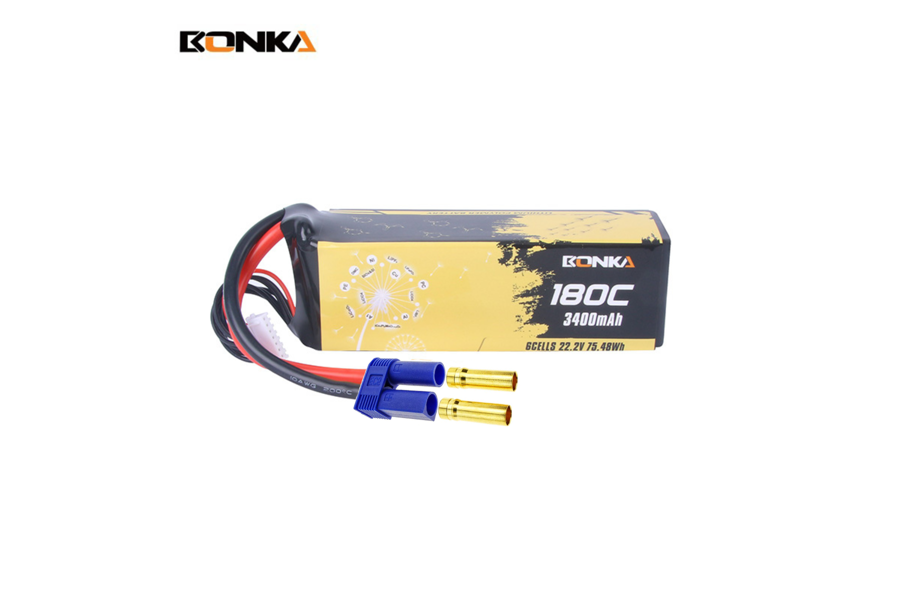BONKA 3400mAh 180C 6S LiPo Battery
