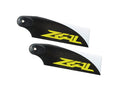 Zeal Carbon Fiber Tail Blades 68mm - Yellow (Discontinued) *Destash*