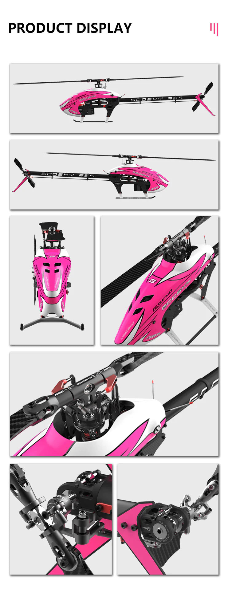 GooSky RS5 Helicopter Kit (With Azure Blades) - Orange