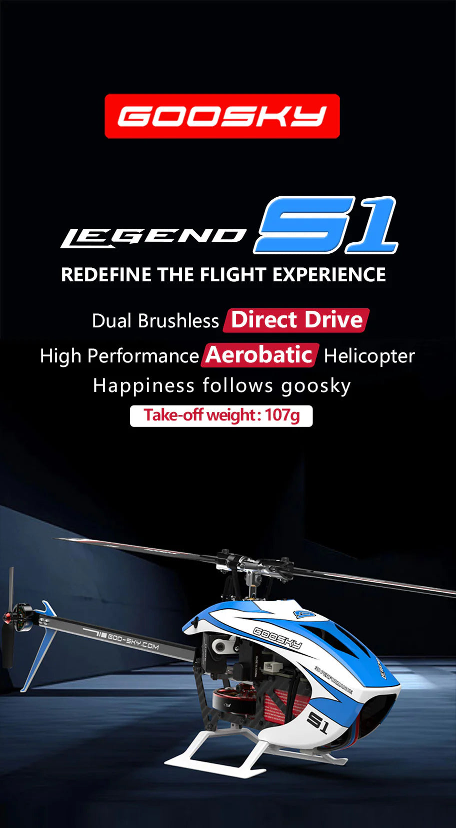 GooSky Legend S1 V2 Helicopter - BNF - Purple