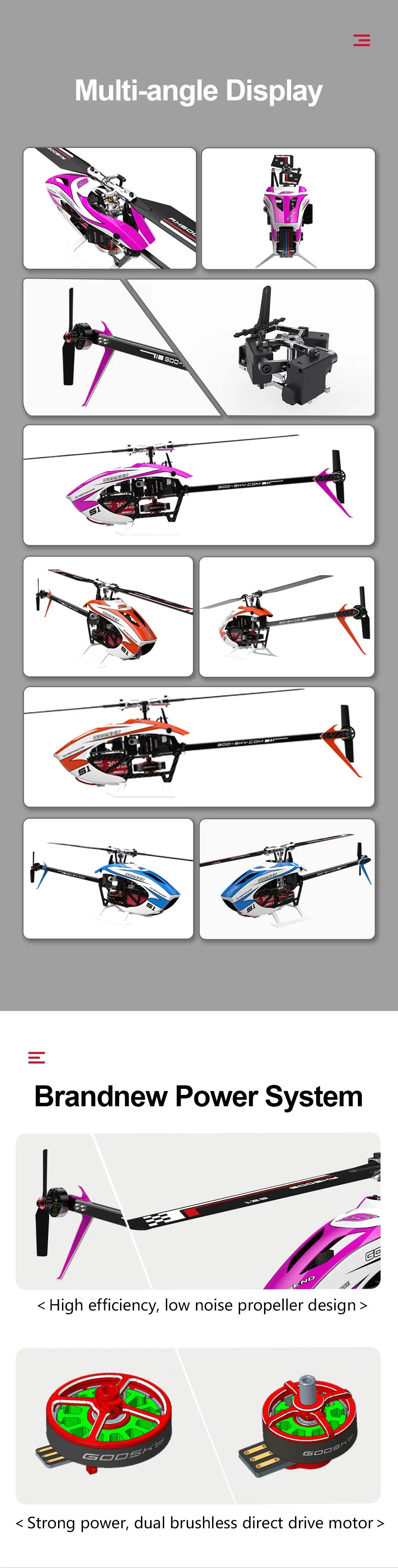 GooSky Legend S1 V2 Helicopter - BNF - Purple