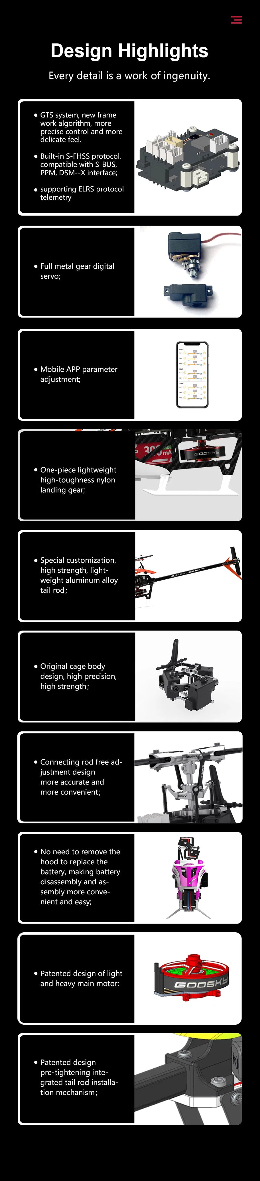 GooSky Legend S1 V2 Helicopter - BNF - Orange