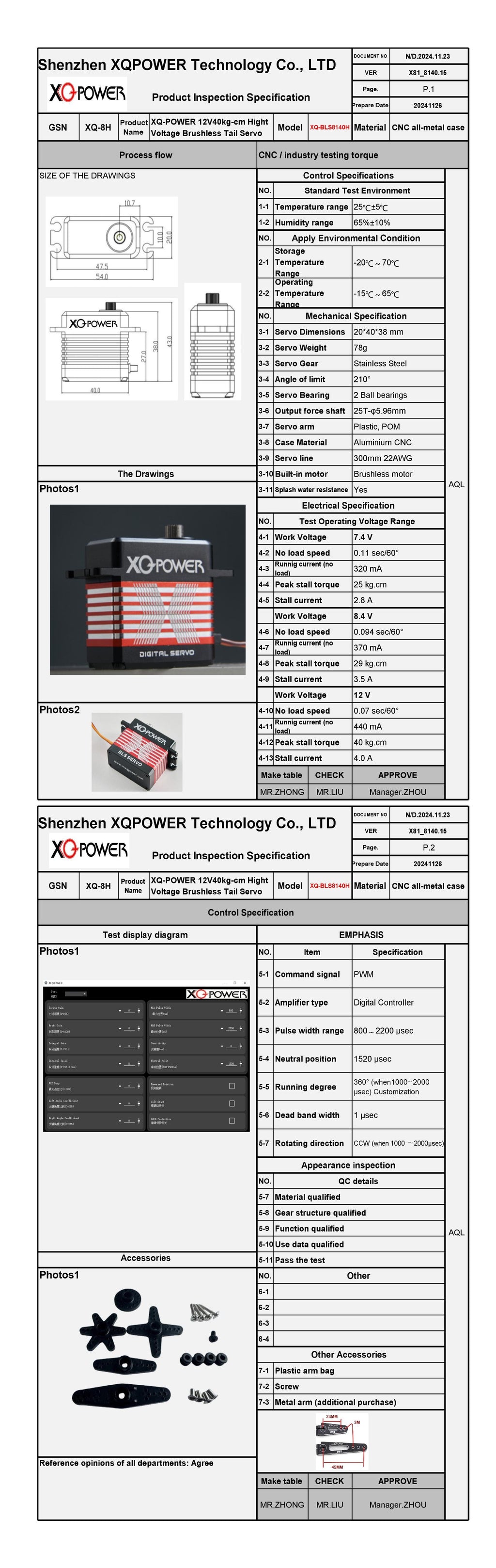 ***Pre-Order*** Full Size Cyclic Brushless Servo BLS8140H 40kg/555oz-in 12V