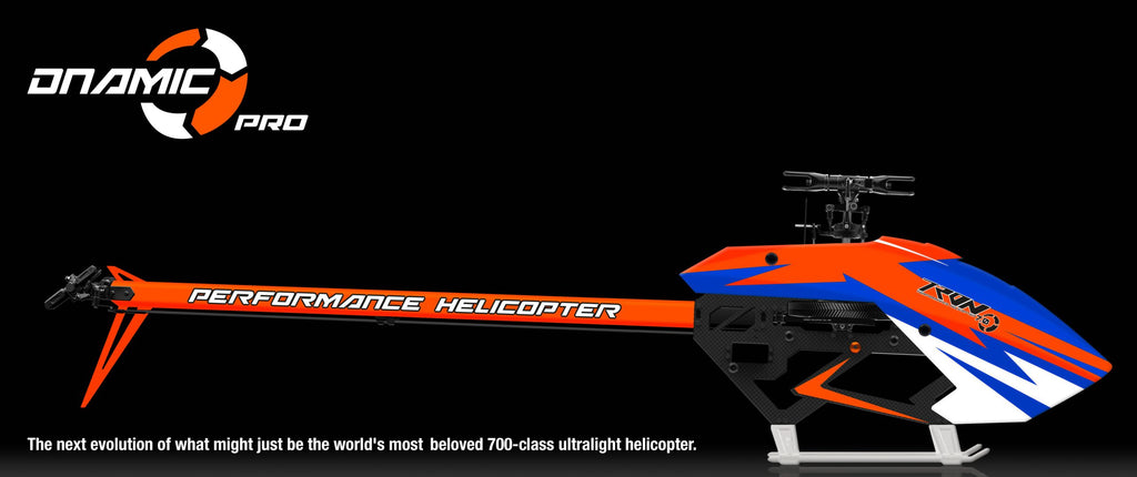 Tron 7.0 Dnamic PRO Helicopter Kit (Without Blades) - Shock Blue/Neon Orange