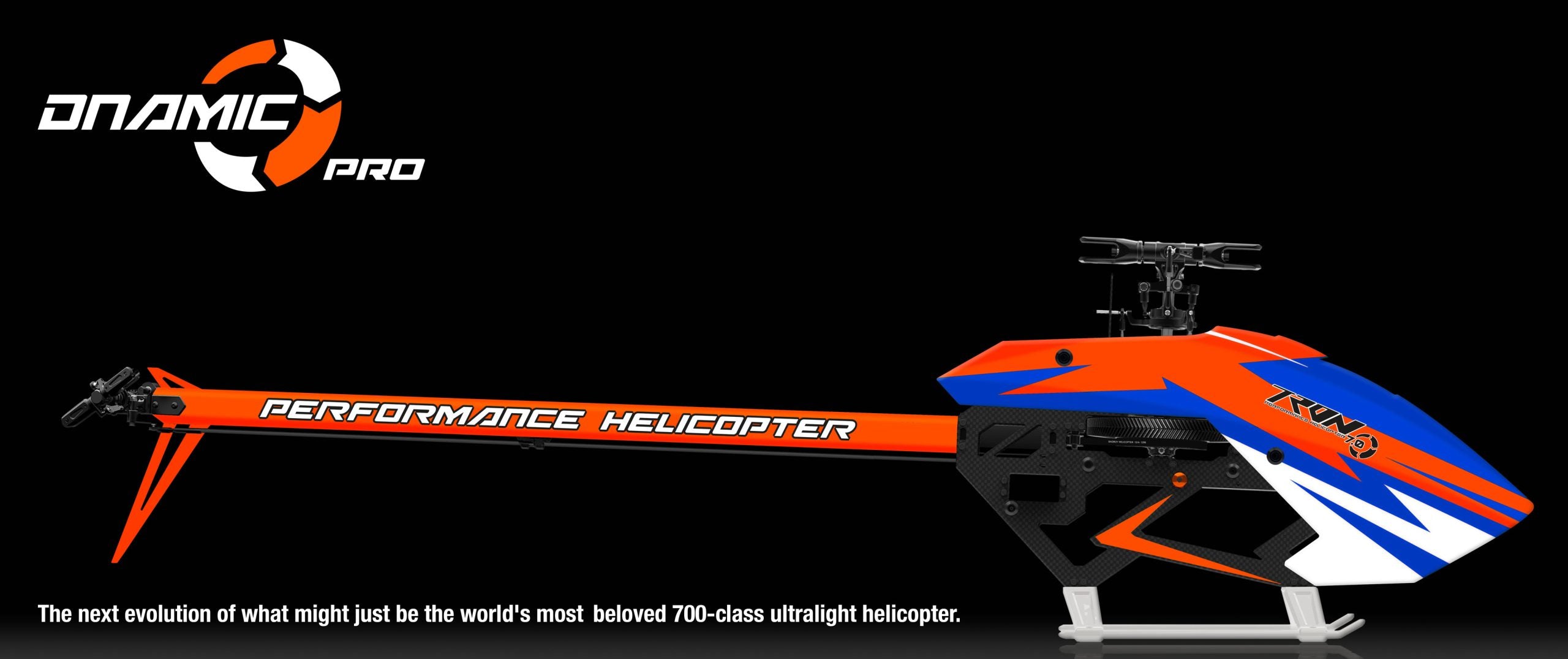 Tron 7.0 Dnamic PRO Helicopter Kit (Without Blades) - Shock Blue/Neon Orange