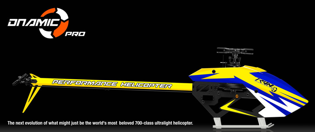 Tron 7.0 Dnamic PRO Helicopter Kit (Without Blades) - Shock Blue/Neon Yellow