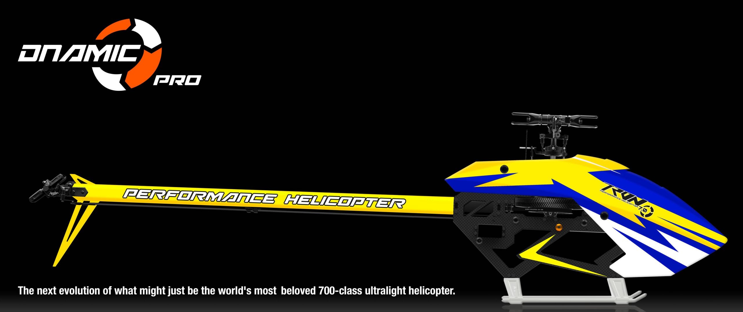 Tron 7.0 Dnamic PRO Helicopter Kit (Without Blades) - Shock Blue/Neon Yellow