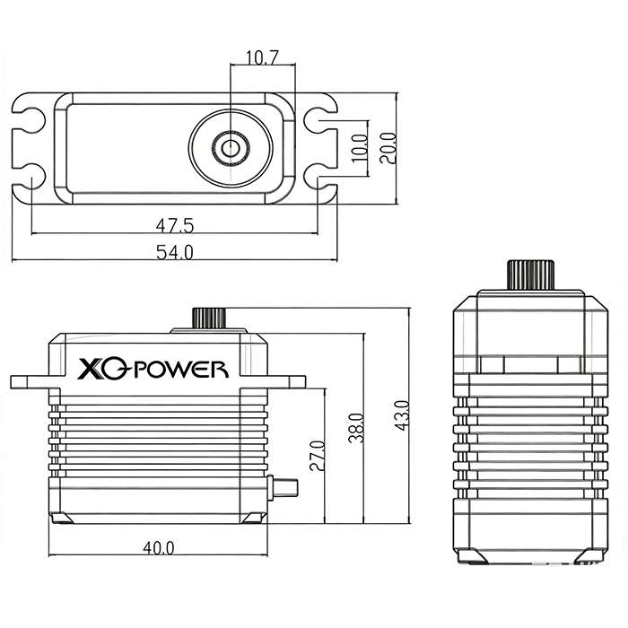 ***Pre-Order*** XQPower Full Size Tail Servo  BLS8120H 20kg/277oz-in Brushless